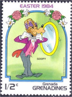 462 Grenada Disney Paques Easter Easter Goofy Dingo Costume Miroir Mirror MNH ** Neuf SC (GRG-34c) - Ostern