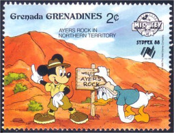 462 Grenada Disney Sydpex 88 Mickey Donald Ayers Rock Desert MNH ** Neuf SC (GRG-29c) - Esposizioni Filateliche