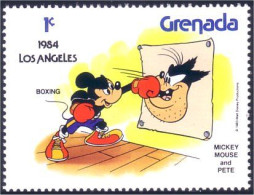460 Grenada Disney Los Angeles 1984 Mickey Boxe Boxing MNH ** Neuf SC (GRE-92d) - Boxing