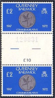 468 Guernsey Two Pounds Pair With Number Coin Pièce De Monnaie 1980 MNH ** Neuf SC (GUE-30) - Monete