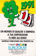 Calendarietto - Litografia - Eurograf - Correggio - Regio Emilia - Anno 1991 - Petit Format : 1991-00