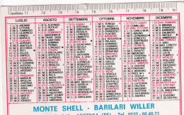 Calendarietto - Monte Shell - Barilari Willer - Argenta - Ferrara - Anno 1991 - Petit Format : 1991-00