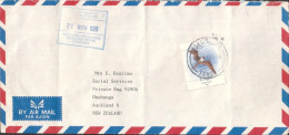 Tonga Marine Life Cover To New Zealand - 1988 42s Bird Pays Zone 1 Airmail Rate - Tonga (1970-...)