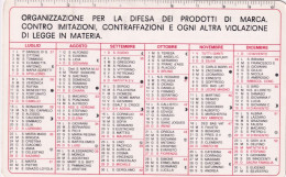 Calendarietto - Organizzazione Per La Difesa Dei Prodotti Di Marca - Anno 1991 - Petit Format : 1991-00