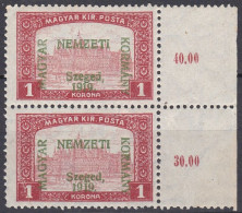 Hongrie Szeged 1919 Mi 16 NMH ** Palais Du Parlement Paire Avec Bdf  (A10) - Szeged