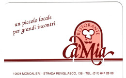 Calendarietto - Ristorante Camia - Moncalieri - Anno 1991 - Petit Format : 1991-00