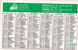 Calendarietto - SABA Pellice - Boretto - Rubiera - Reggio Emilia - Anno 1991 - Petit Format : 1991-00