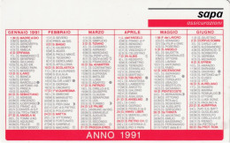 Calendarietto - SAPA - Assicurazioni - Anno 1991 - Petit Format : 1991-00