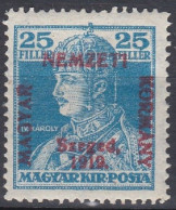 Hongrie Szeged 1919 Mi 24 MH * Roi Charles IV  (A8) - Szeged