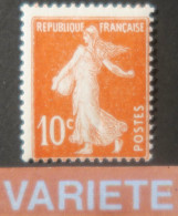 LP2943/9 - FRANCE - 1907 - TYPE SEMEUSE CAMEE - N°138 Oblitéré - VARIETE >>> " SEMEUSE BLANCHE " - Used Stamps