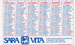 Calendarietto - Sara Vita - Le Assicurazioni Previdenziali - Anno 1991 - Petit Format : 1991-00