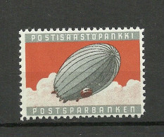 FINLAND Vignette Zeppelin Zeppeline Luftschiff MNH - Zeppeline