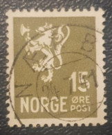 Norway Lion 15 Used Postmark Stamp Classic - Used Stamps