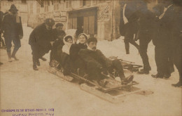 Eaux Bonnes * Carte Photo Photographe Dufau Pau * Concours De Ski 1901 * * Bobsleigh Lug Sports D'hiver - Eaux Bonnes