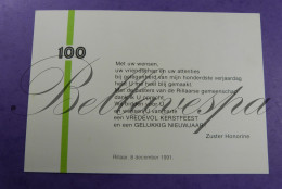 100 Jarige Zuster Honorine Rillaar 8 December 1991 - Images Religieuses