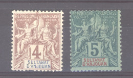 Anjouan  :  Yv  3-4  * - Unused Stamps