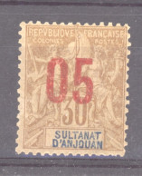 Anjouan  :  Yv  25  * - Unused Stamps