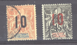 Anjouan  :  Yv  26-27  (o) - Used Stamps