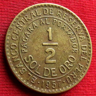 Peru 1/2 Half Sol De Oro 1957 Perou  W ºº - Perú