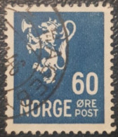Norway Lion 60 Used Postmark Stamp Classic - Oblitérés