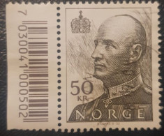 Norway 50Kr Used Stamp King Harald With Margin Tab - Used Stamps