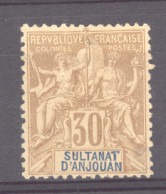 Anjouan  :  Yv  9  * - Unused Stamps