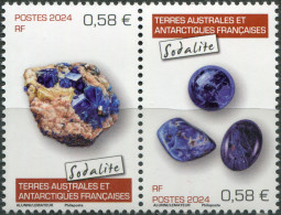 TAAF - 2024 - BLOCK OF 2 STAMPS MNH ** - Minerals - Sodalite - Nuevos