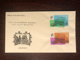 ASCENSION FDC COVER 1966 YEAR WHO OMS HEALTH MEDICINE STAMPS - Ascension