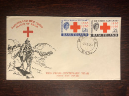 BASUTOLAND FDC COVER 1963 YEAR RED CROSS HEALTH MEDICINE STAMPS - 1933-1964 Colonia Británica