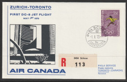 1973, Air Canada, Erstflug, Liechtenstein - Toronto - Luftpost