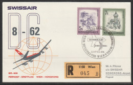 1974, Swissair, Erstflug, Wien - Hongkong - Erst- U. Sonderflugbriefe