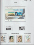 Italia 2000 - Coleccion De Sellos Usados En Hojas De Album 65 Sellos + 7 Hb Mnh - Colecciones