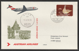 1974, Austrian Airlines, Erstflug, Liechtenstein - Graz - Air Post