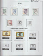 Italia 2003 - Coleccion De Sellos Usados En Hojas De Album 59 Sellos + 1hb - Colecciones