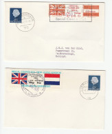 2 Cover 1971 GB POSTAL STRIKE Diff NETHERLANDS  COURIER MAiL LABEL Stamps  COVERS - Cinderella