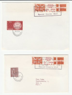 2 Cover 1971 GB POSTAL STRIKE Diff Stamps NORWAY COURIER MAIL LABEL COVERS - Cinderella