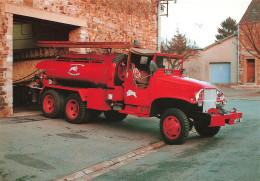 CPSM Pompiers-Camion Citerne GMC-Vireux Wallerand-Bernard Gournay   L2723 - Feuerwehr