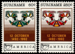 Suriname 1992 Columbus Arrival In America. Zbl 745-746 MNH** Postfris - Surinam