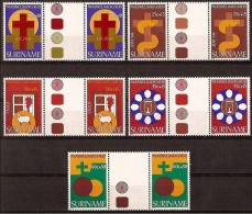 Suriname 1978 Pasen, Easter, Pâques GUTTERPAIR MNH/**/Postfris  - Surinam