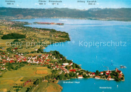 73776756 Wasserburg Bodensee Fliegeraufnahme Mit Blick Auf Lindau Und Bregenzerw - Wasserburg (Bodensee)