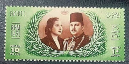 EGYPT 1951 , KING FAROUK & QUEEN NARRIMAN . ROYAL WEDDING , MLH ، Original Gum - Neufs