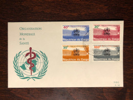 CONGO FDC COVER 1966 YEAR WHO OMS HEALTH MEDICINE STAMPS - FDC