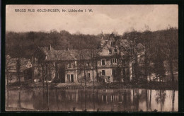AK Holzhausen Kr. Lübbecke I. W., Teilansicht Am Wasser  - Lübbecke