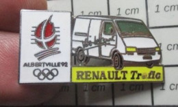 1616A  Pin's Pins / Beau Et Rare : Thème JEUX OLYMPIQUES / GRAND PIn'S DOUBLE ATTACHE FOURGON RENAULT TRAFIC ALBERTVILLE - Olympic Games