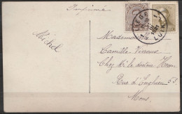 CP (man "Imprimé") Affr. N°136+166 Càd LIEGE 1/31 III 1921/LUIK 1 Pour MONS - 1919-1920 Behelmter König