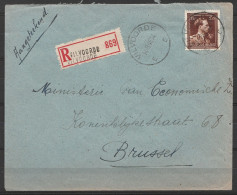 L. Recommandée Affr. N°695 Càd VILVOORDE E/14-8-1945 Pour BRUSSEL - 1936-1957 Open Collar