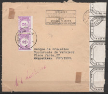 L. Non-affr. Réparée Flam. BRUXELLES/22 XI 1956 Taxée 4f Càd VERVIERS/23.11.1956 - Au Dos: [TROUVEE ENDOMMAGEE AU RAMASS - Storia Postale