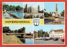 73678913 Hoyerswerda Stadtbad Planetarium Postsaeule Elsterbruecke Rathaus Hoyer - Hoyerswerda