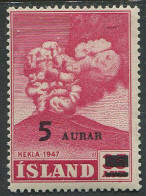 ISLANDIA NATURALEZA SOBRECARGADO  1954 Yv 250 MNH - Ungebraucht