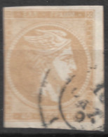 GREECE 1875-80 Large Hermes Head On Cream Paper 40 L Grey Bistre Vl. 66 A / H 52 A - Usados